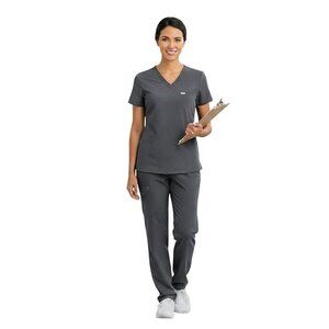 FIGS Catalina One Pocket Scrub Top Charcoal Size M